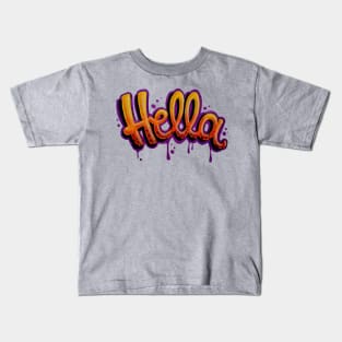 Hella (Black) Kids T-Shirt